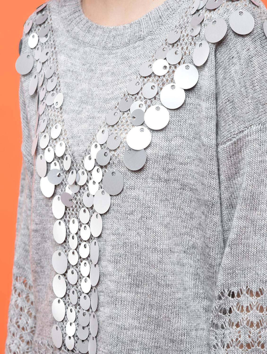 dropped shoulder embellished top - 15800316 - Zoom Image - 5