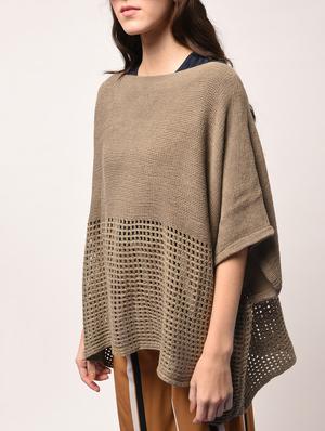 boat neck oversized knitted poncho - 15800333 - Standard Image - 4