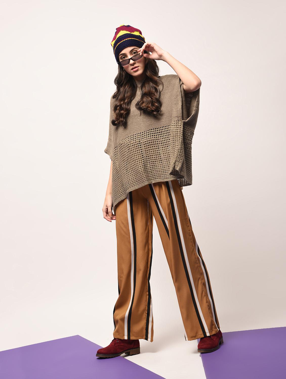 boat neck oversized knitted poncho - 15800333 - Zoom Image - 3