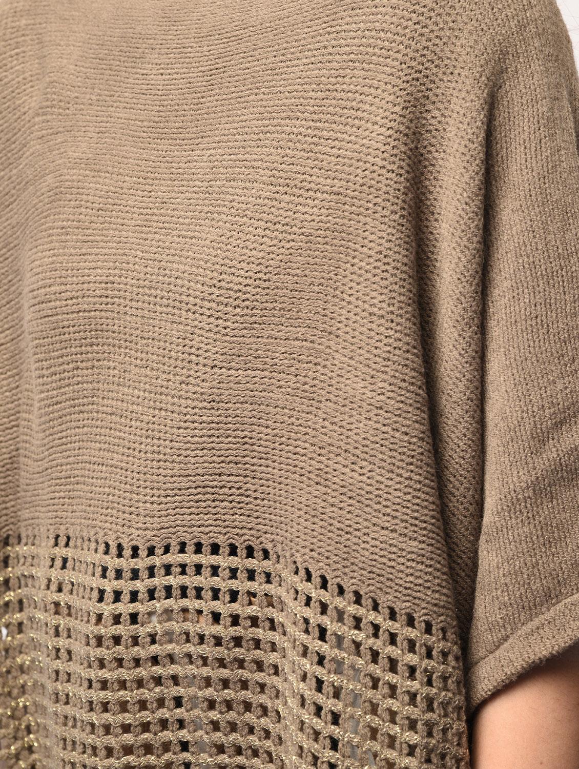 boat neck oversized knitted poncho - 15800333 - Zoom Image - 5