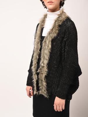 faux fur shimmery shrug - 15800336 - Standard Image - 3