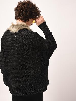 faux fur shimmery shrug - 15800336 - Standard Image - 4