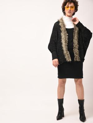 faux fur shimmery shrug - 15800336 - Standard Image - 5