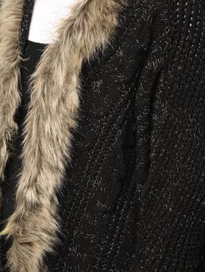faux fur shimmery shrug - 15800336 - Standard Image - 6