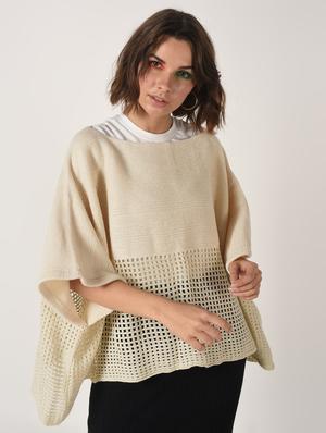 boat neck oversized knitted poncho - 15800352 - Standard Image - 2