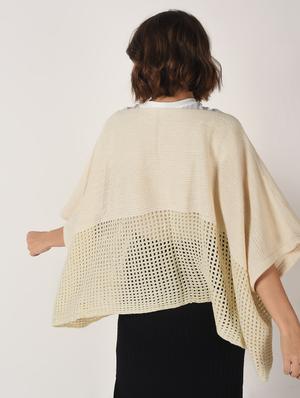 boat neck oversized knitted poncho - 15800352 - Standard Image - 4