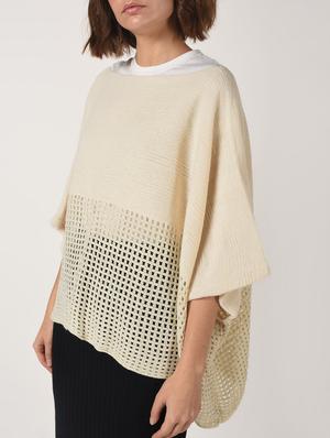 boat neck oversized knitted poncho - 15800352 - Standard Image - 5