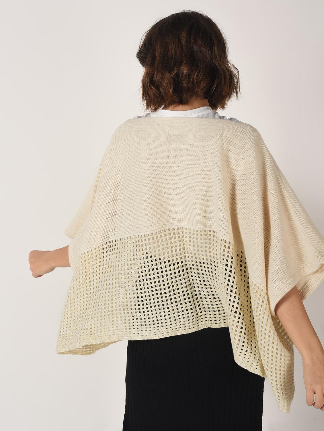 boat neck oversized knitted poncho - 15800352 - Zoom Image - 4