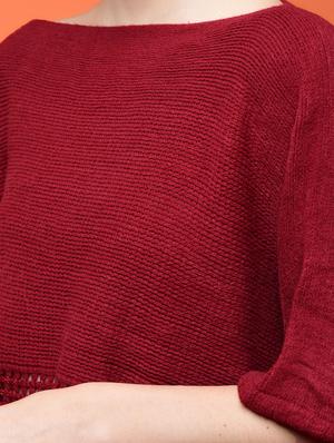 boat neck oversized knitted poncho - 15800353 - Standard Image - 5
