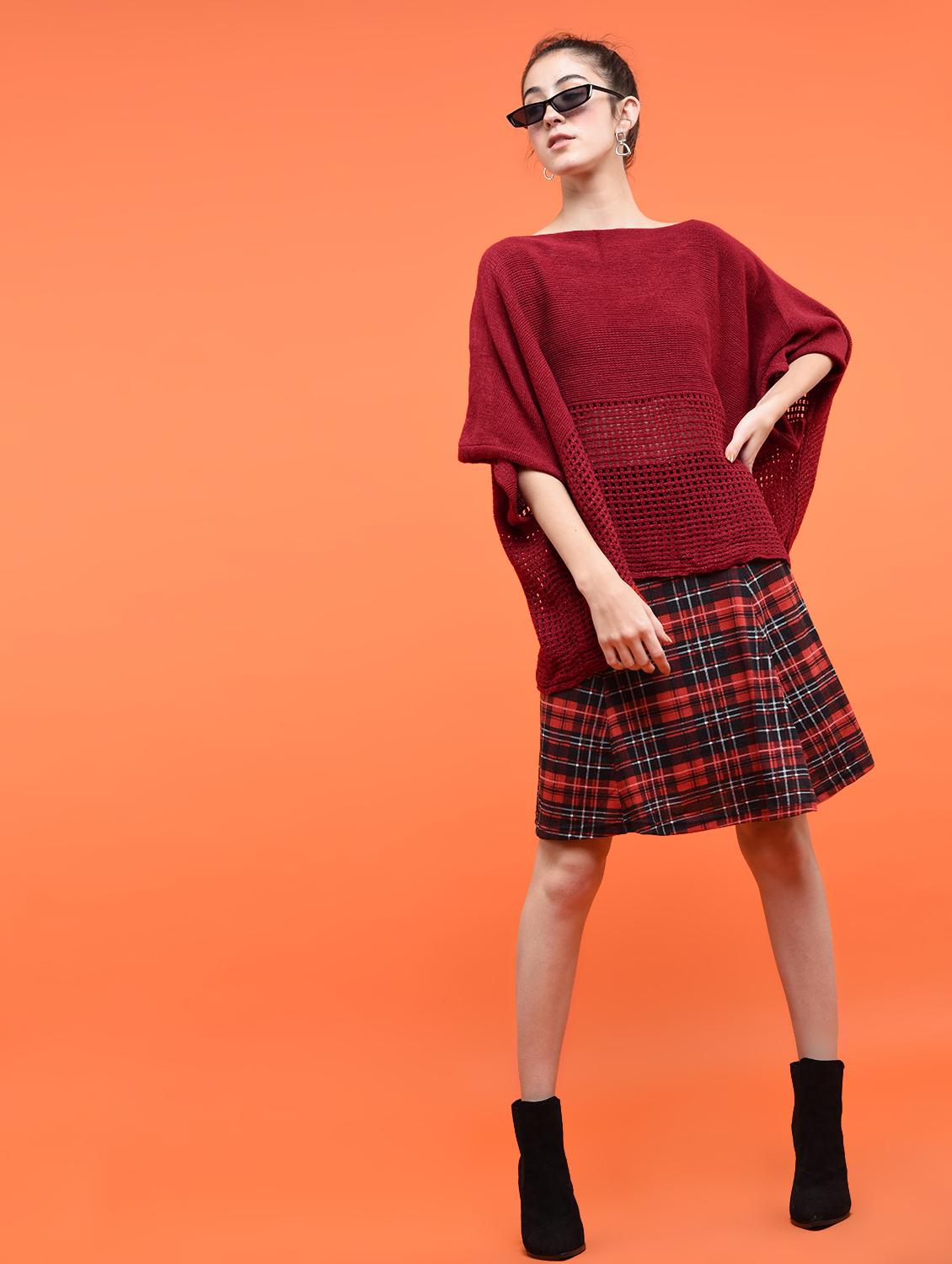 boat neck oversized knitted poncho - 15800353 - Zoom Image - 4
