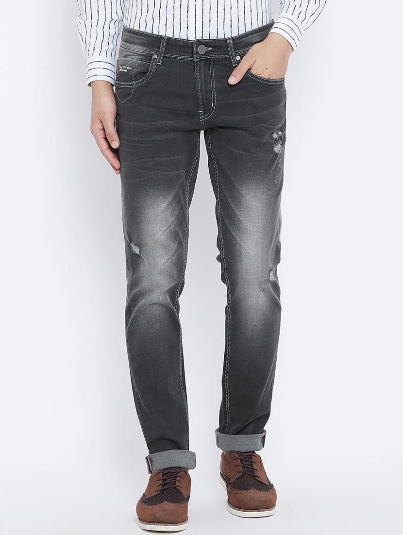 black heavy washed ripped denim jeans - 15800368 - Zoom Image - 1
