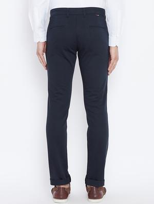 blue cotton blend chinos - 15800376 - Standard Image - 3