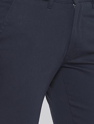 blue cotton blend chinos - 15800376 - Standard Image - 5