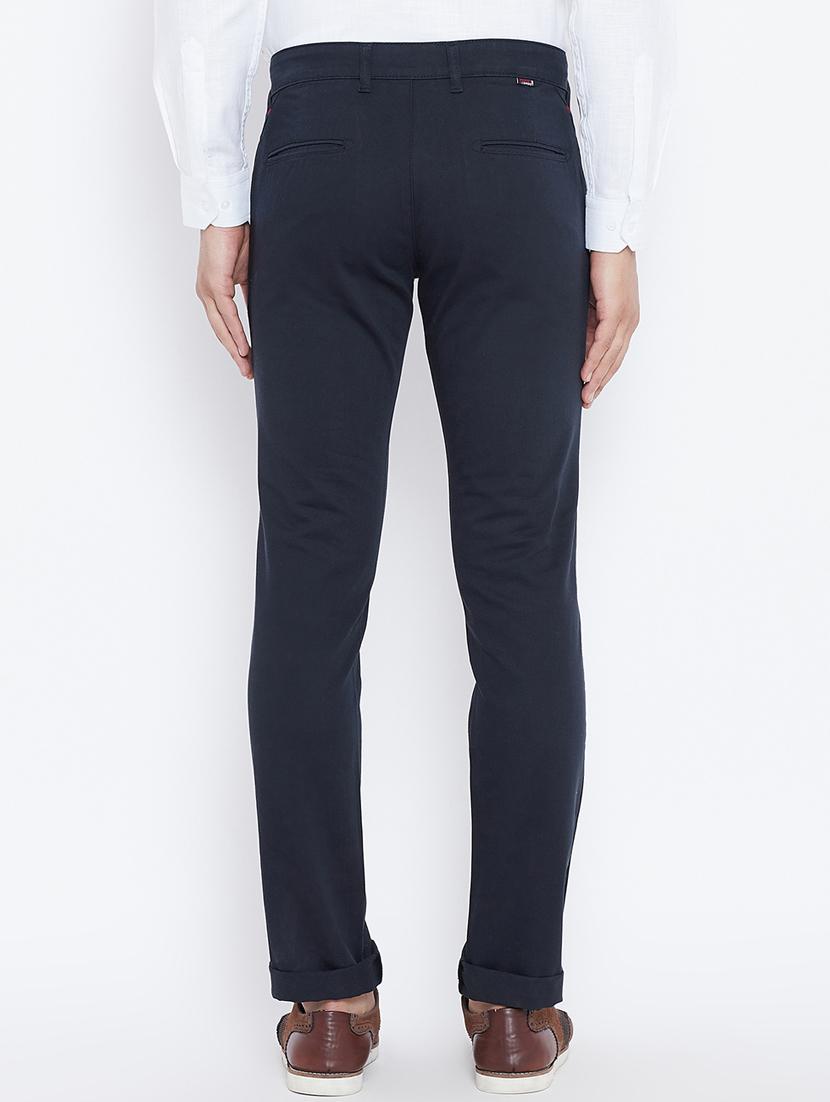 blue cotton blend chinos - 15800376 - Zoom Image - 3
