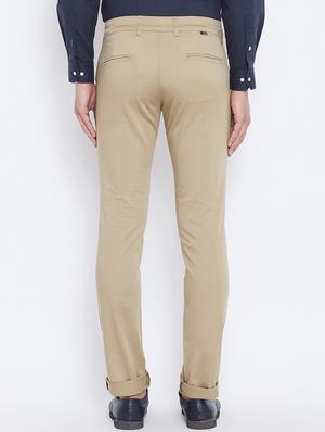 beige cotton blend chinos - 15800377 - Standard Image - 3