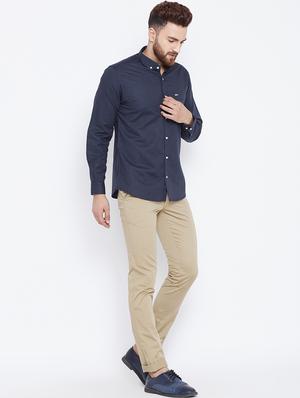 beige cotton blend chinos - 15800377 - Standard Image - 4