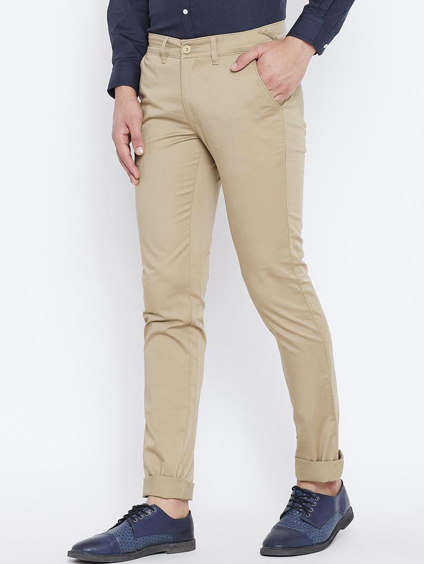 beige cotton blend chinos - 15800377 - Zoom Image - 2