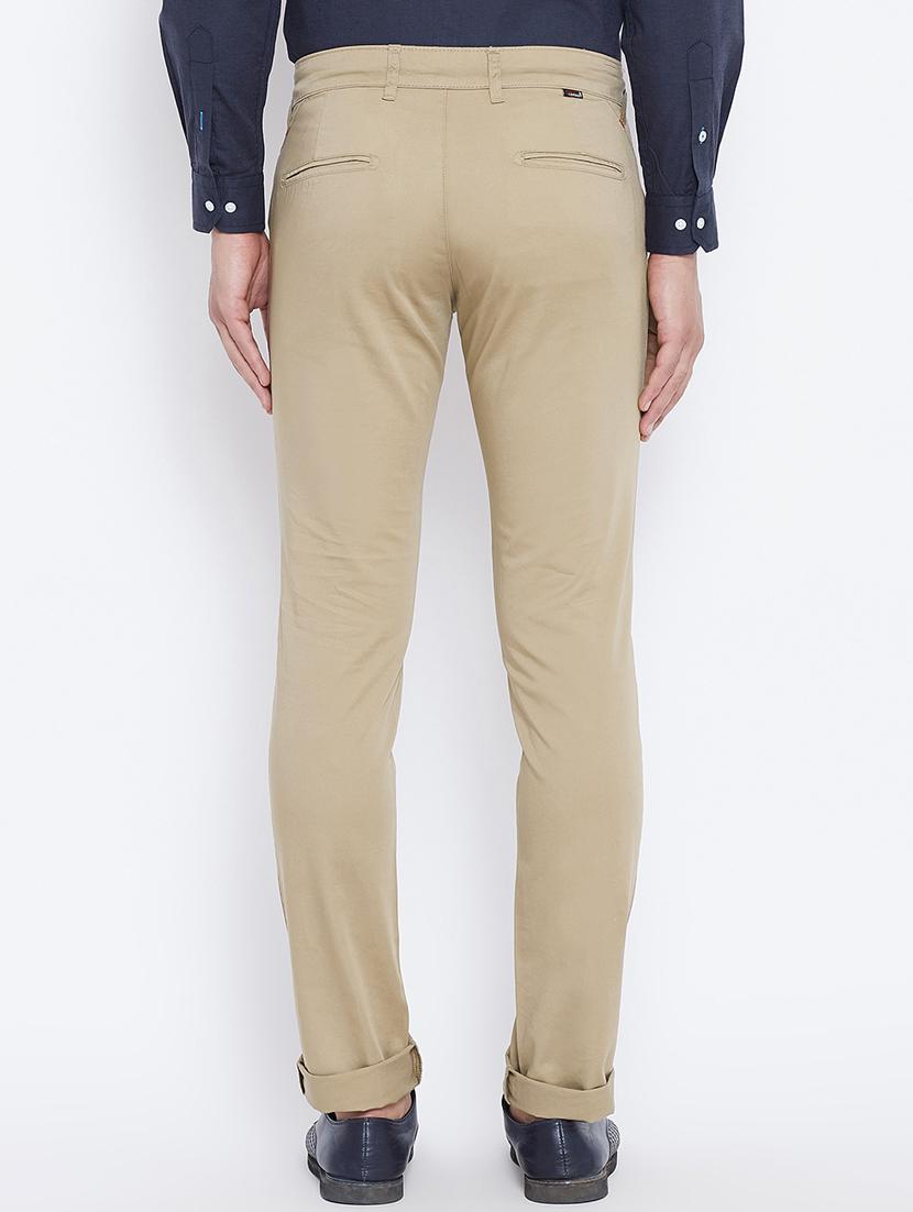 beige cotton blend chinos - 15800377 - Zoom Image - 3