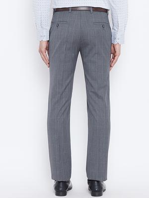 grey polyester flat front formal trouser - 15800383 - Standard Image - 3