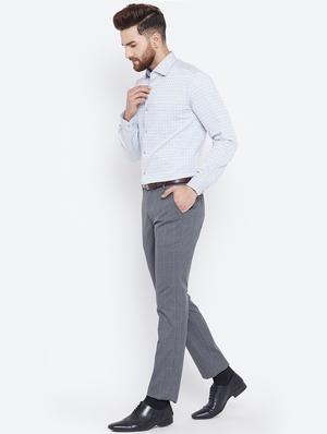 grey polyester flat front formal trouser - 15800383 - Standard Image - 4