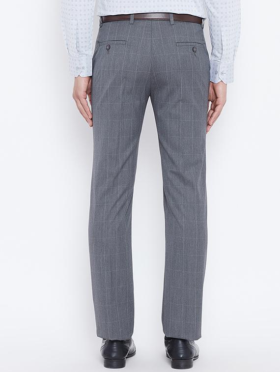 grey polyester flat front formal trouser - 15800383 - Zoom Image - 3
