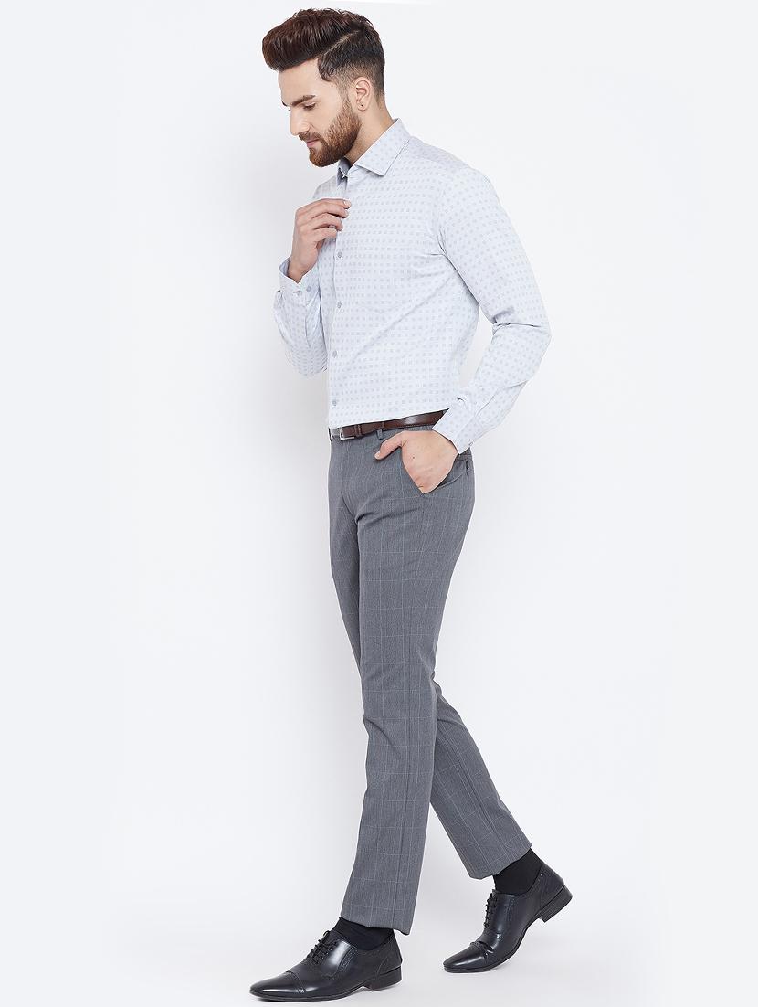 grey polyester flat front formal trouser - 15800383 - Zoom Image - 4