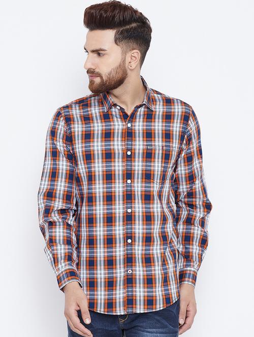blue checkered casual shirt - 15800400 - Standard Image - 1