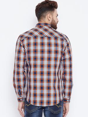 blue checkered casual shirt - 15800400 - Standard Image - 3