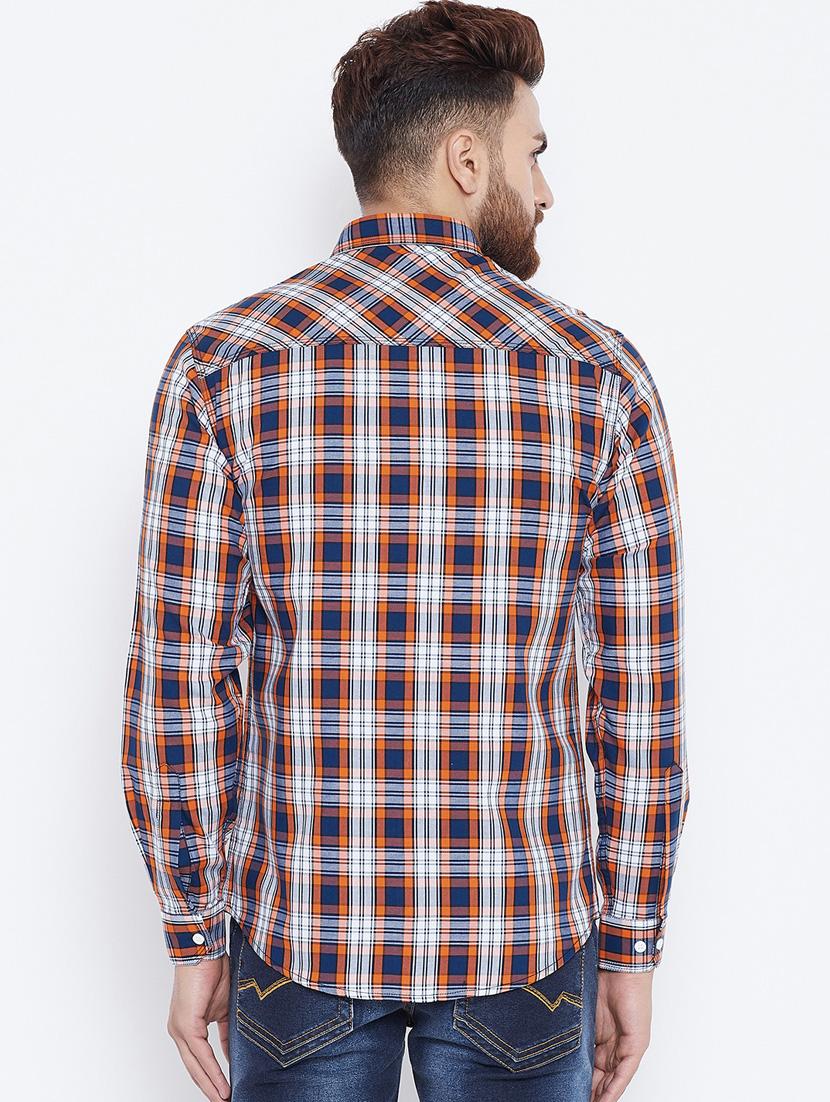 blue checkered casual shirt - 15800400 - Zoom Image - 3
