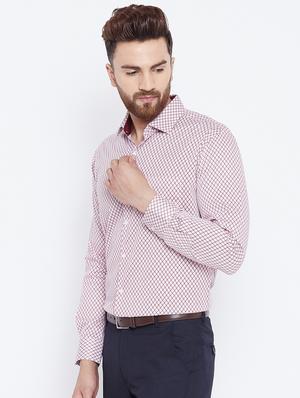 red cotton formal shirt - 15800425 - Standard Image - 2