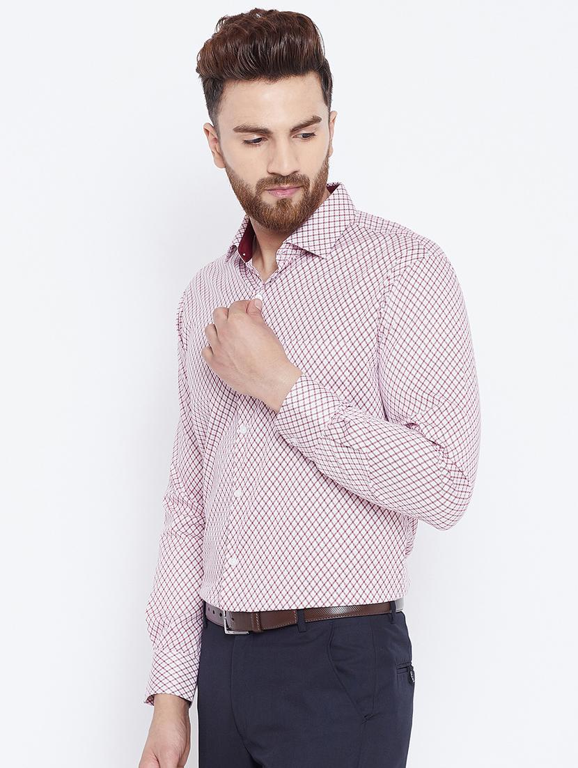 red cotton formal shirt - 15800425 - Zoom Image - 2