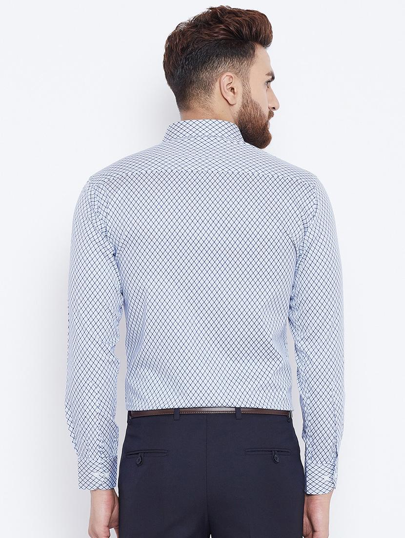 navy blue cotton formal shirt - 15800426 - Zoom Image - 3