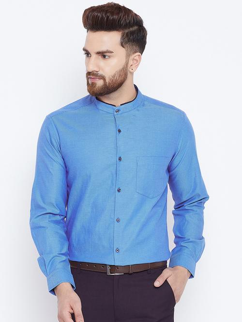 blue cotton formal shirt - 15800427 - Standard Image - 1