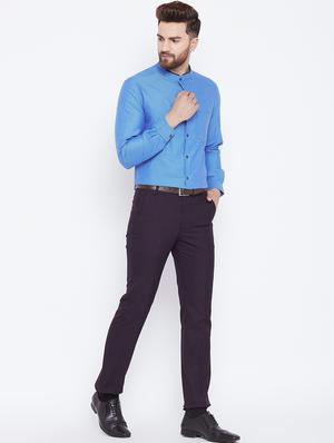 blue cotton formal shirt - 15800427 - Standard Image - 4