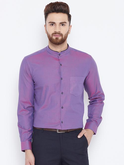 purple cotton formal shirt - 15800428 - Standard Image - 1
