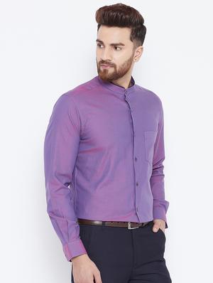 purple cotton formal shirt - 15800428 - Standard Image - 2