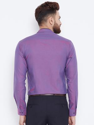 purple cotton formal shirt - 15800428 - Standard Image - 3