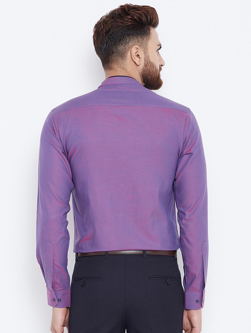 purple cotton formal shirt - 15800428 - Zoom Image - 3