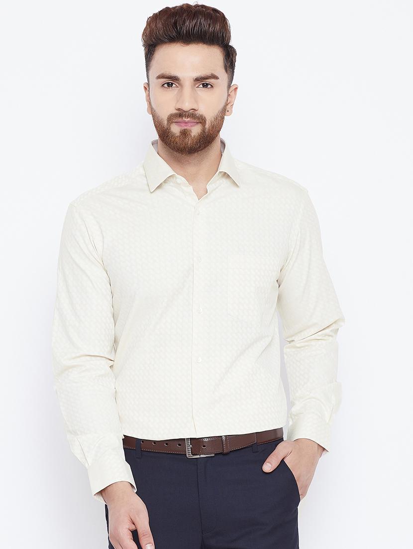 beige cotton formal shirt - 15800429 - Zoom Image - 1