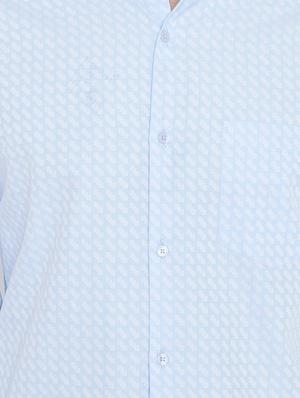 light blue printed formal shirt - 15800431 - Standard Image - 5