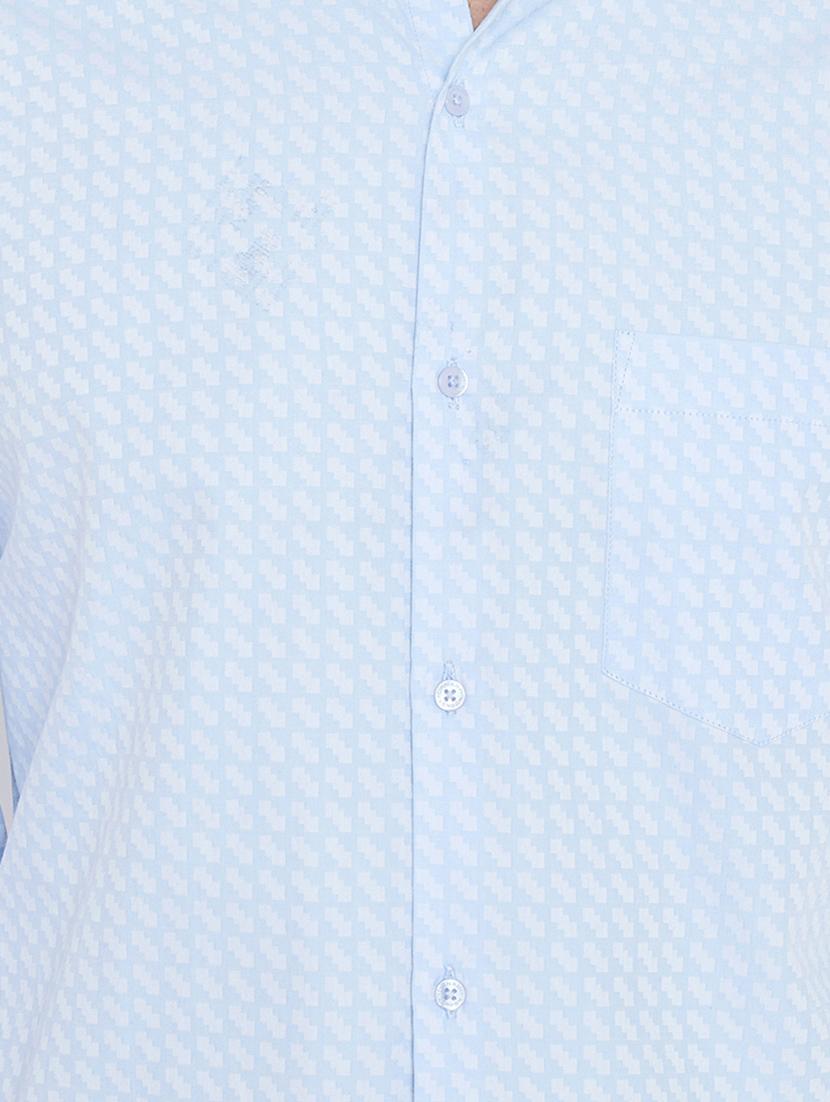 light blue printed formal shirt - 15800431 - Zoom Image - 5