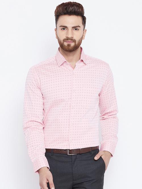 pink printed formal shirt - 15800433 - Standard Image - 1