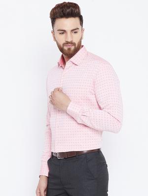 pink printed formal shirt - 15800433 - Standard Image - 2