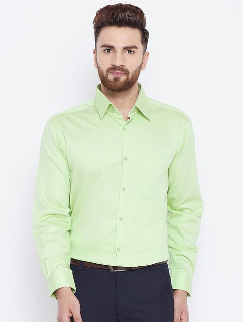 green solid formal shirt - 15800442 - Standard Image - 1