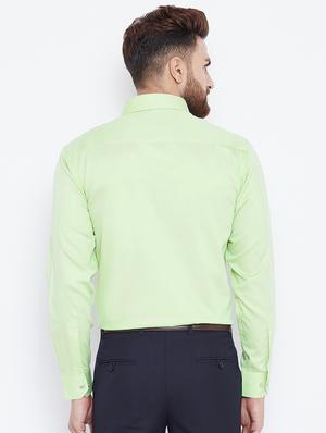 green solid formal shirt - 15800442 - Standard Image - 3