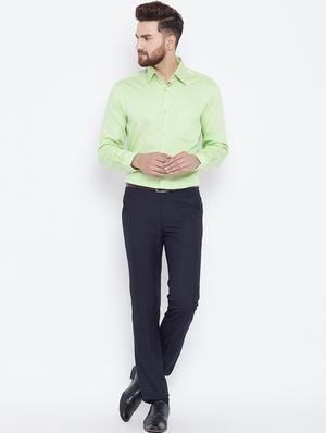 green solid formal shirt - 15800442 - Standard Image - 4