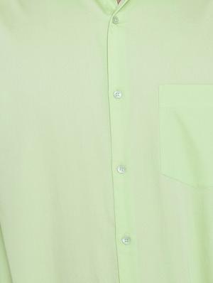 green solid formal shirt - 15800442 - Standard Image - 5