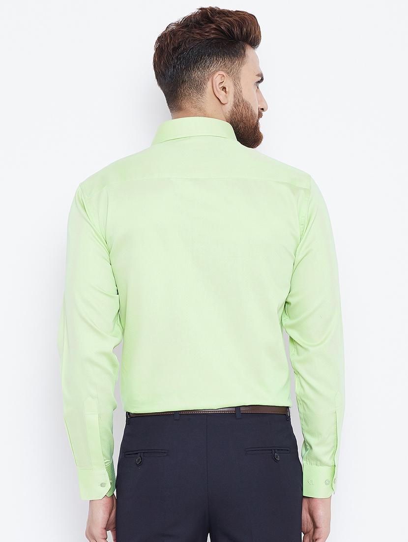green solid formal shirt - 15800442 - Zoom Image - 3