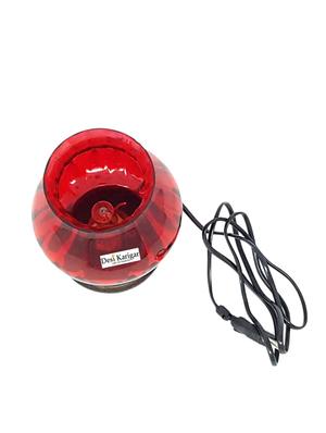 wooden & glass hand carved colored electric chimney lamp design red - 15800577 - Standard Image - 3