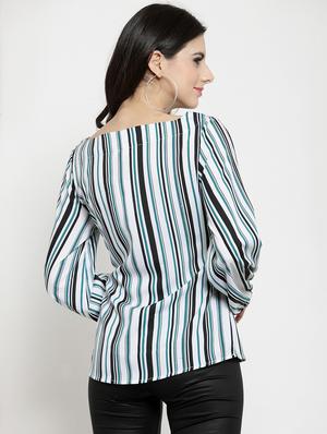 tie front striped top - 15800753 - Standard Image - 3